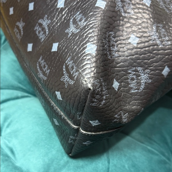 MCM Black and Gray Logo Tote - Picture 6 of 14